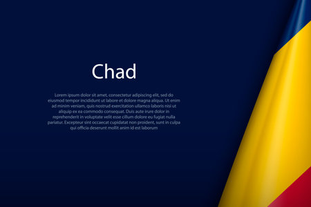 Chad national flag isolated on dark background with copyspaceのイラスト素材