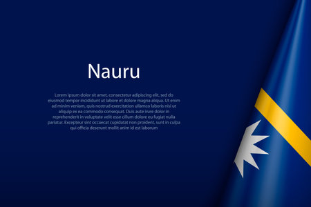 Nauru national flag isolated on dark background with copyspaceのイラスト素材