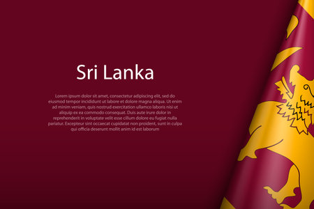 Sri Lanka national flag isolated on dark background with copyspaceのイラスト素材