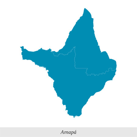map of Amapa is a state of Brazil with borders mesoregionsのイラスト素材