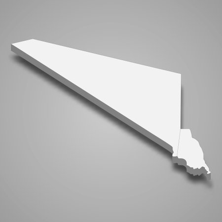 3d isometric map of is a region of Algeria, vector illustrationのイラスト素材