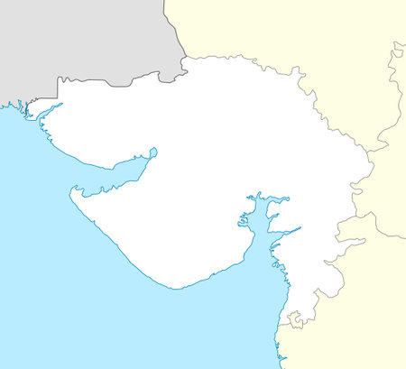 Location map of Gujarat is a state of India with neighbor state and countryのイラスト素材