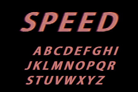 Full uppercase alphabet in glitch effect styleのイラスト素材