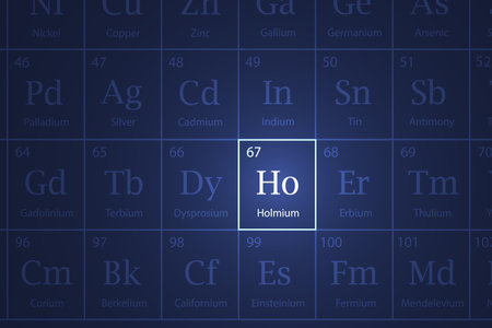 Holmium highlighted element in periodic table with glowing effectのイラスト素材