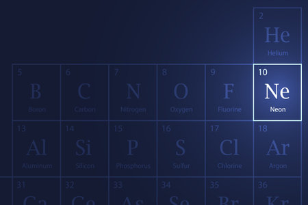 Neon highlighted element in periodic table with glowing effectのイラスト素材