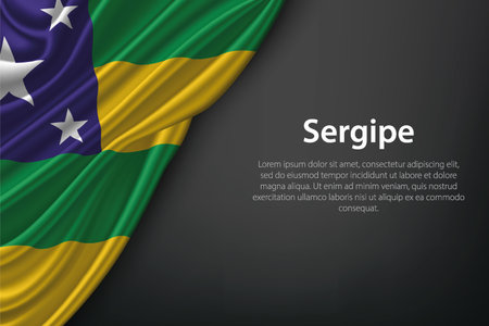 Sergipe state flag on dark background. Symbol of Brazilian heritage.のイラスト素材