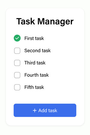 Efficient task manager screen featuring a to-do list layout with functional checkboxes included.