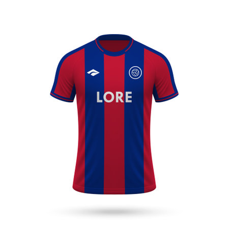 3d realistic soccer jersey in San Lorenzo style, football club shirt template 2025のイラスト素材