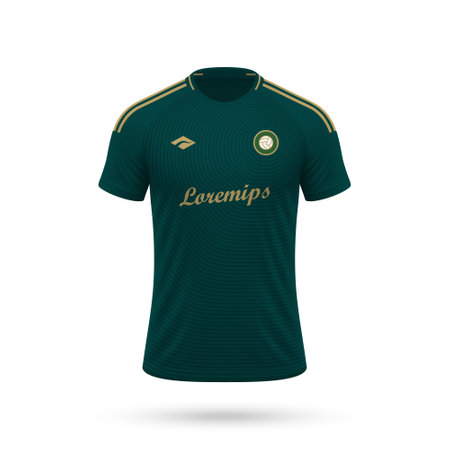 3d realistic soccer jersey in Portland style, football club shirt template 2025のイラスト素材