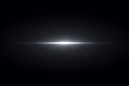 White bright light flare glowing on dark backgroundのイラスト素材