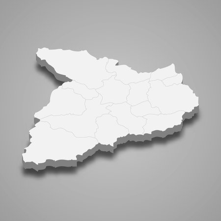 Baghlan 3d isometric map is a region of Afghanistan, vector illustrationのイラスト素材