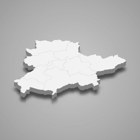 Daykundi 3d isometric map is a region of Afghanistan, vector illustrationのイラスト素材