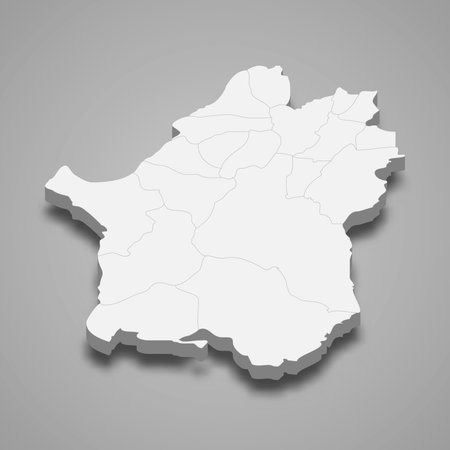 Paktika 3d isometric map is a region of Afghanistan, vector illustrationのイラスト素材