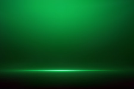 Bright green light strip with gradient glow fading into deep dark green backgroundのイラスト素材