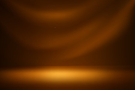 Amber tones radiate across a moody, lit scene with smooth lighting wavesのイラスト素材