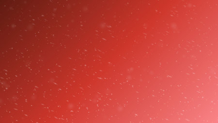 Windy snowfall on red winter gradient background