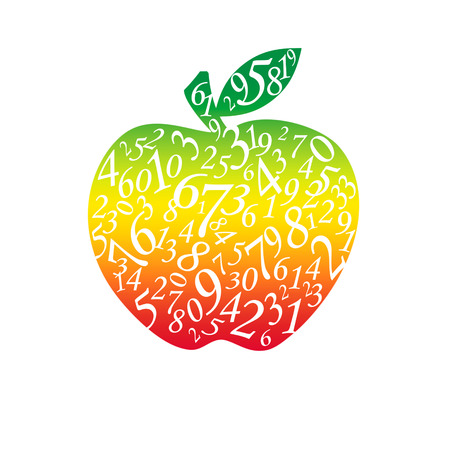 Many figures in the form of an apple  The isolated white background の写真素材