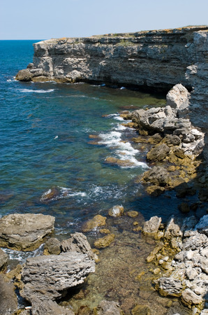 Black sea  Rocks, stones, pure water and good weather の写真素材