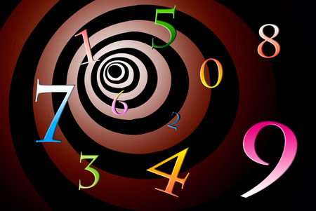 A lot of numbers on a beautiful art background の写真素材