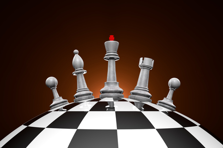 Symbolic frame  world order   Chess pieces on a chess field  の写真素材