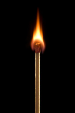 Bright fire on a black background の写真素材
