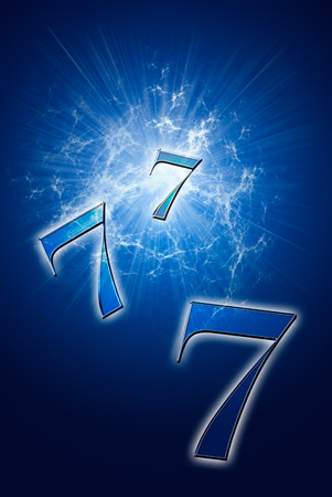 Three seven on a beautiful art background の写真素材