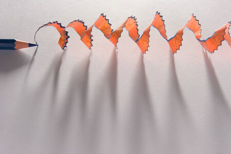 Shaving from a pencil  A long beautiful shadow  Bright illumination の写真素材