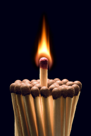 It is symbolical the staff  small fire will make the big fire  の写真素材