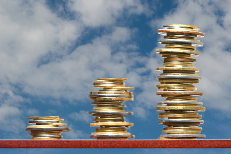 This symbolical image  coins - growth of business and the capital  の写真素材