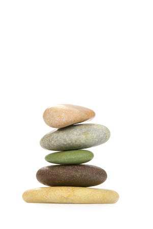 Color sea stones  the different form  on a white background の写真素材
