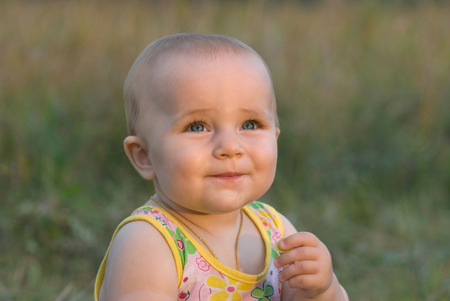 close up of a cute babyの写真素材