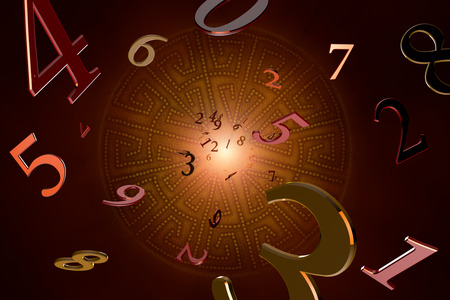 A lot of numbers on a beautiful art background.の写真素材