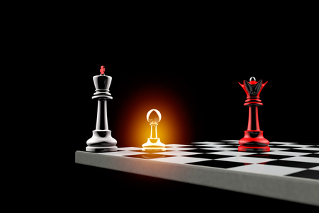 Pawn defends the King.It is a metaphor (political balance).の写真素材