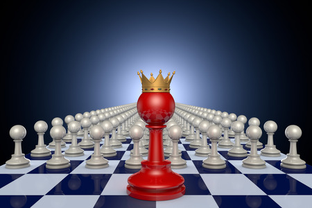Fairy chess pieces. Dark Blue artistic background.の写真素材