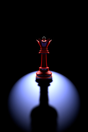 Red queen (silhouette) on a dark background art. Backlight and deep shadow.の写真素材