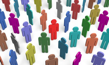 Colored figures of people. Available in high-resolution and several sizes to fit the needs of your project.の写真素材