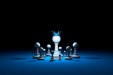 Great authority. Leader. Chess composition. Available in high-resolution and several sizes to fit the needs of your project. Background layout with free text space. 3D illustration renderの写真素材