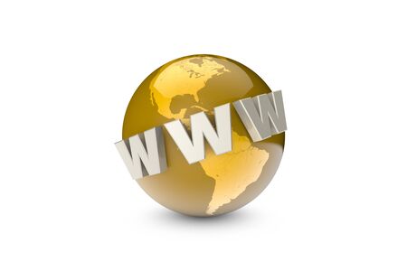 Globalization. International communication system. Creation and promotion of the website (image metaphor). Available in high-resolution and several sizes to fit the needs of your project. Background layout with free text space. 3D illustration rendering.の写真素材