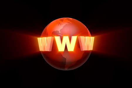 Globalization. Creation and promotion of the website. (image metaphor). Available in high-resolution and several sizes to fit the needs of your project. 3D illustration rendering.の写真素材
