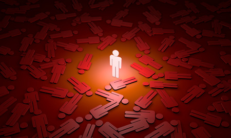 Standing Out from the Crowd. Available in high-resolution and several sizes to fit the needs of your project. 3D illustrationの写真素材