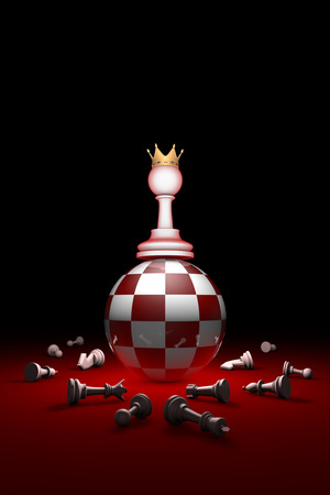 Change of power. Chess composition. The space and time. Relax. Available in high-resolution and several sizes to fit the needs of your project. Background layout with free text space. 3D illustration renderの写真素材