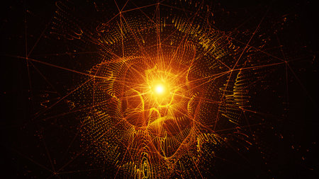 Big bang, energy surge (mysterious background). Esoterica. 3D render. Dark orange background.
Intro template for captions, title or text. Smooth gradation of color, without banding effect.の写真素材