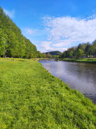 The quiet river Wisaの写真素材