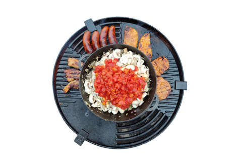 Many flavors on the grill rackの写真素材