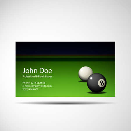 Business Card Professional Billiards Playerのイラスト素材