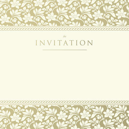 Ornate damask background  Invitation to the wedding or announcementsのイラスト素材