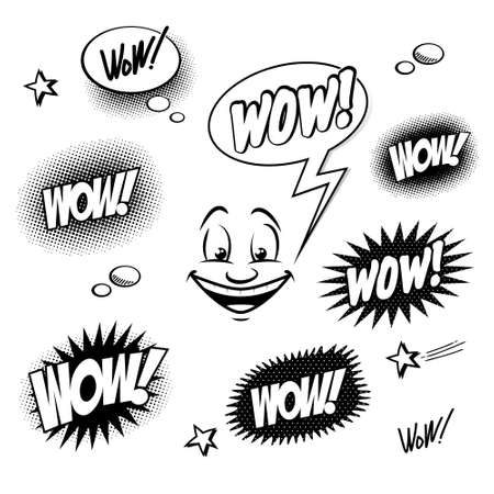 Set of comic book wow for your designのイラスト素材