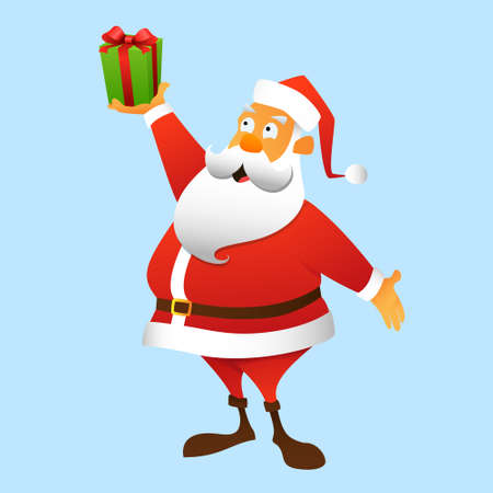 Santa Claus above a white backgroundのイラスト素材