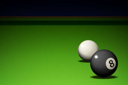 billiard balls on the tableのイラスト素材