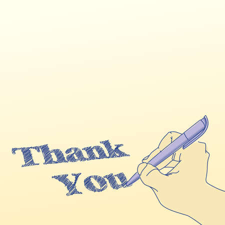 Vector Illustration of doodles thank you messageのイラスト素材